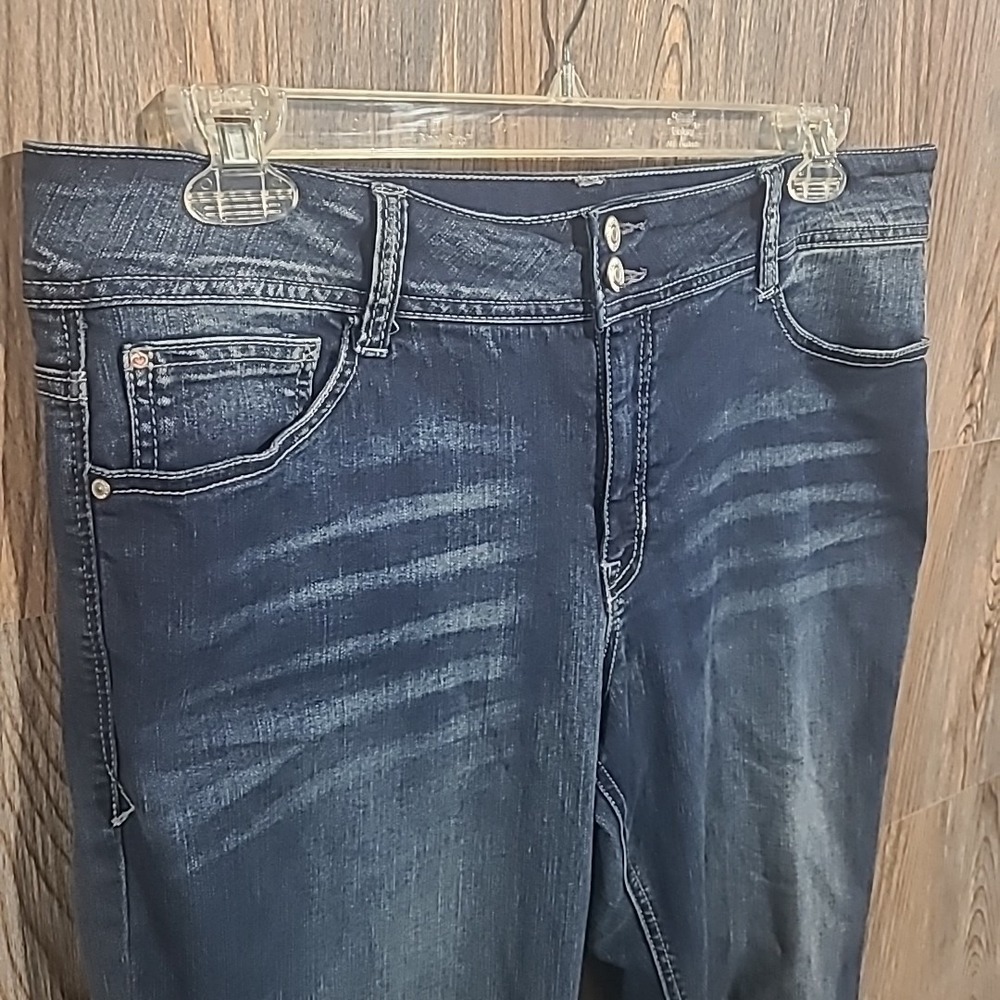 Angels Forever Young Curvy Convertible Jeans 16x25 Rhinestone Flap Pocket Cuffed - Picture 4 of 11